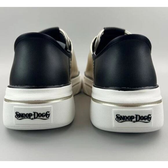 Skechers Snoop One Low Dogg Metallic Champagne Men Size 7.5 Slip On Shoes